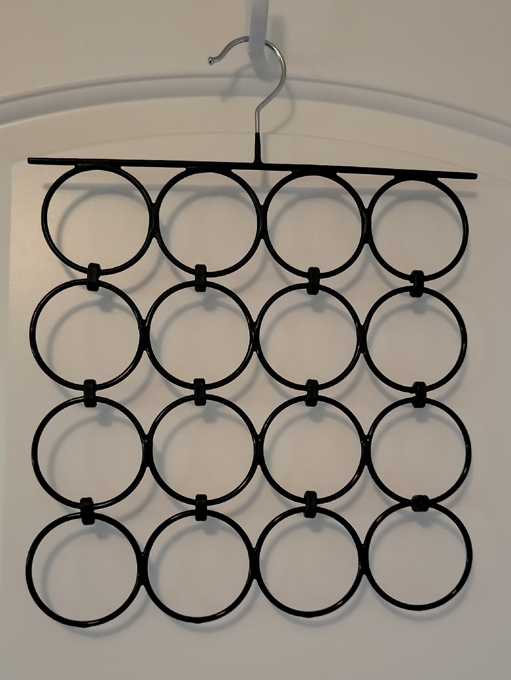 Black Multi-Ring Scarf & Tie Organizer
